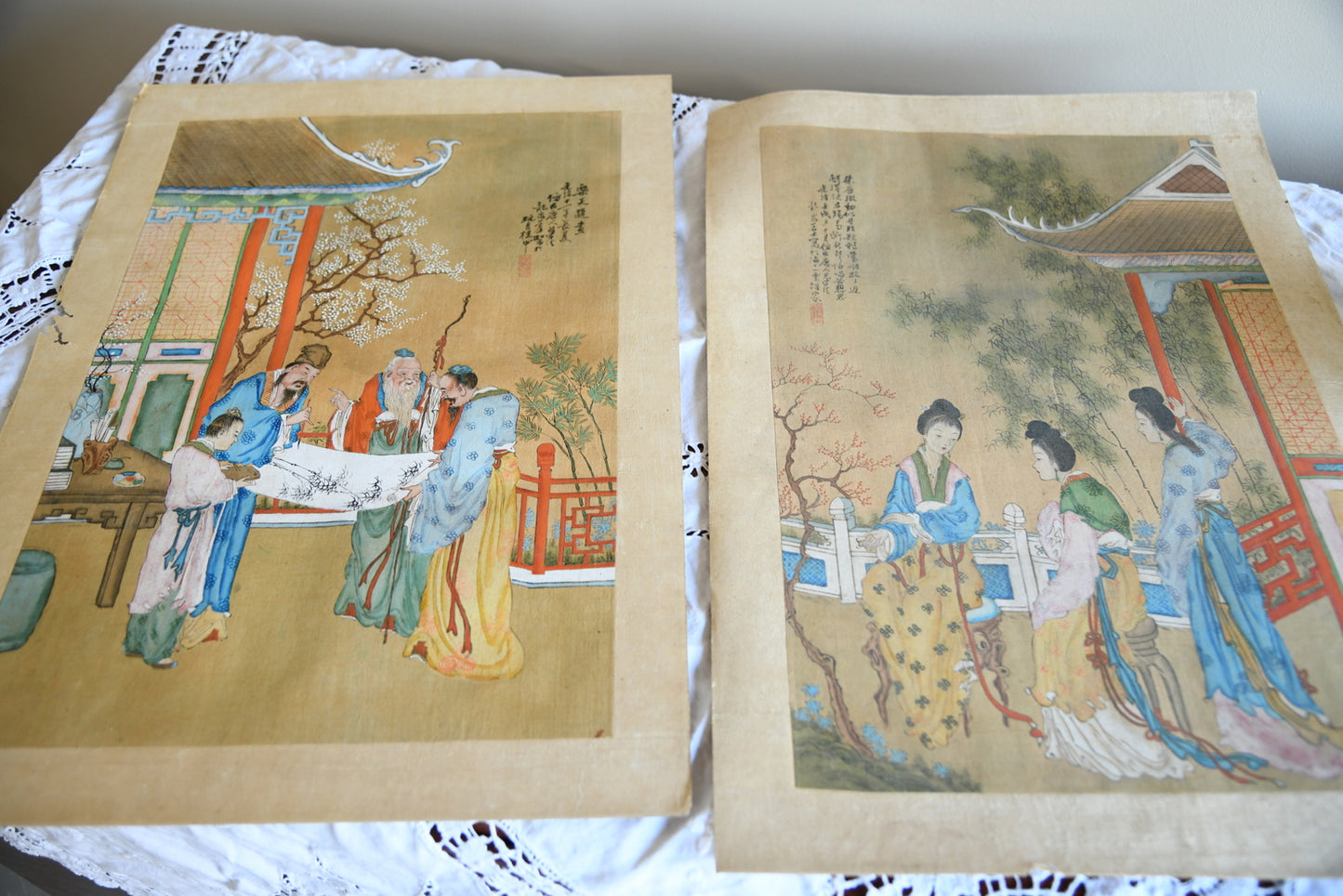 Pair Chinese Paintings