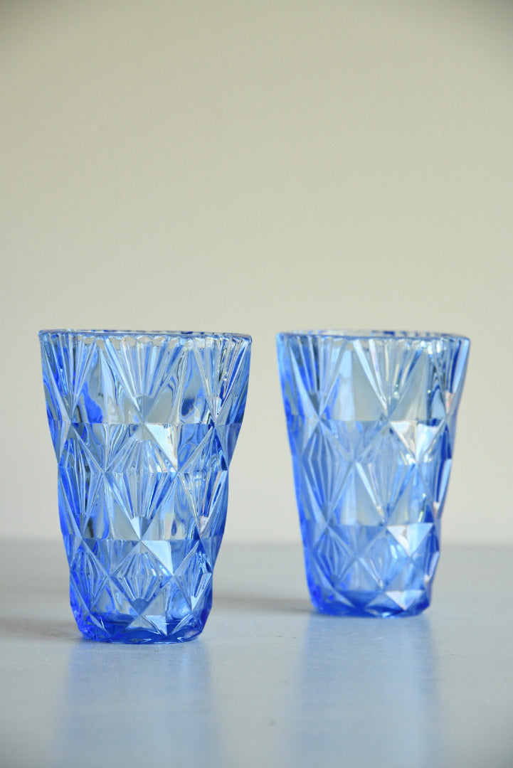 Pair Blue Vintage Vase