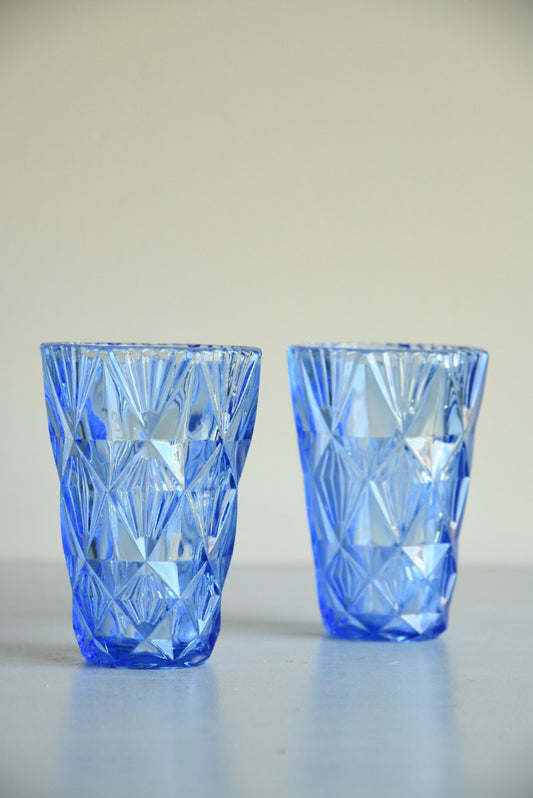 Pair Blue Vintage Vase