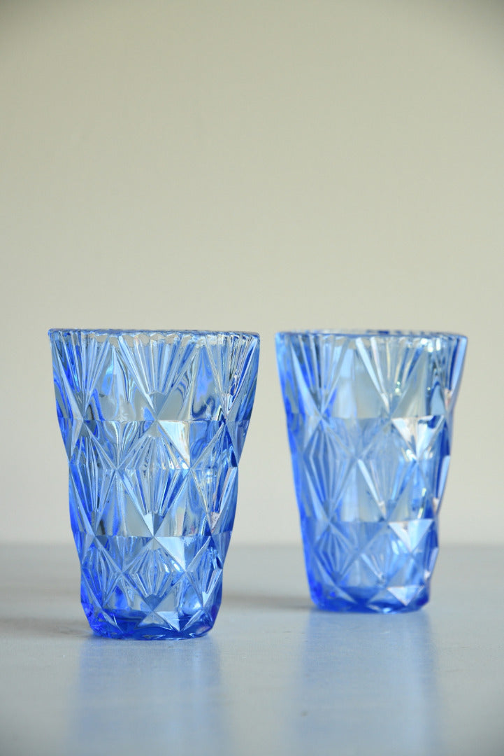 Pair Blue Vintage Vase