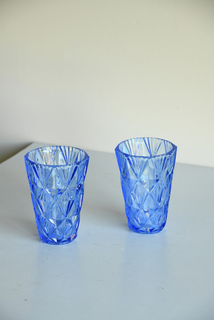 Pair Blue Vintage Vase