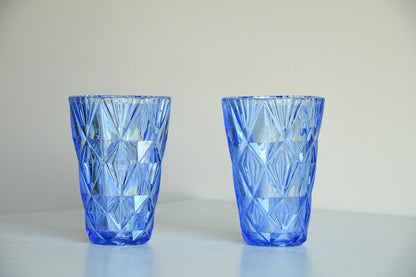 Pair Blue Vintage Vase