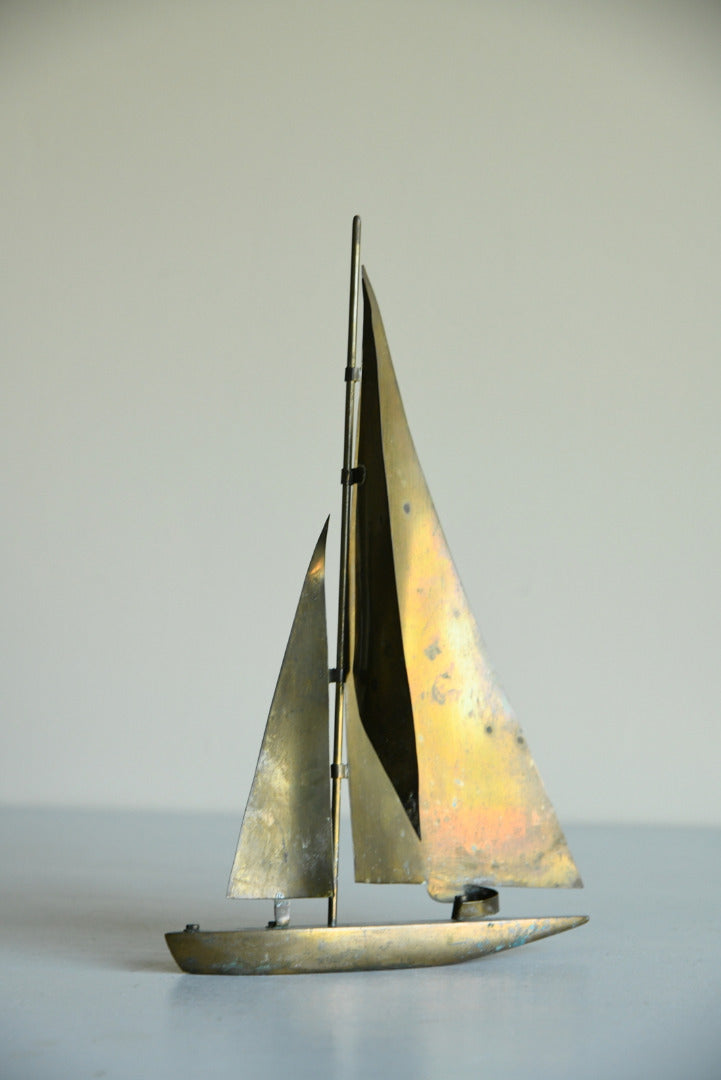 Art Deco Brass Sailing Boat