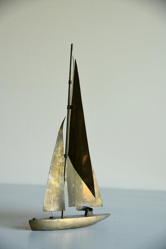 Art Deco Brass Sailing Boat
