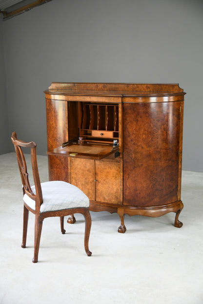 Early 20th Century Walnut Writing Cabinet