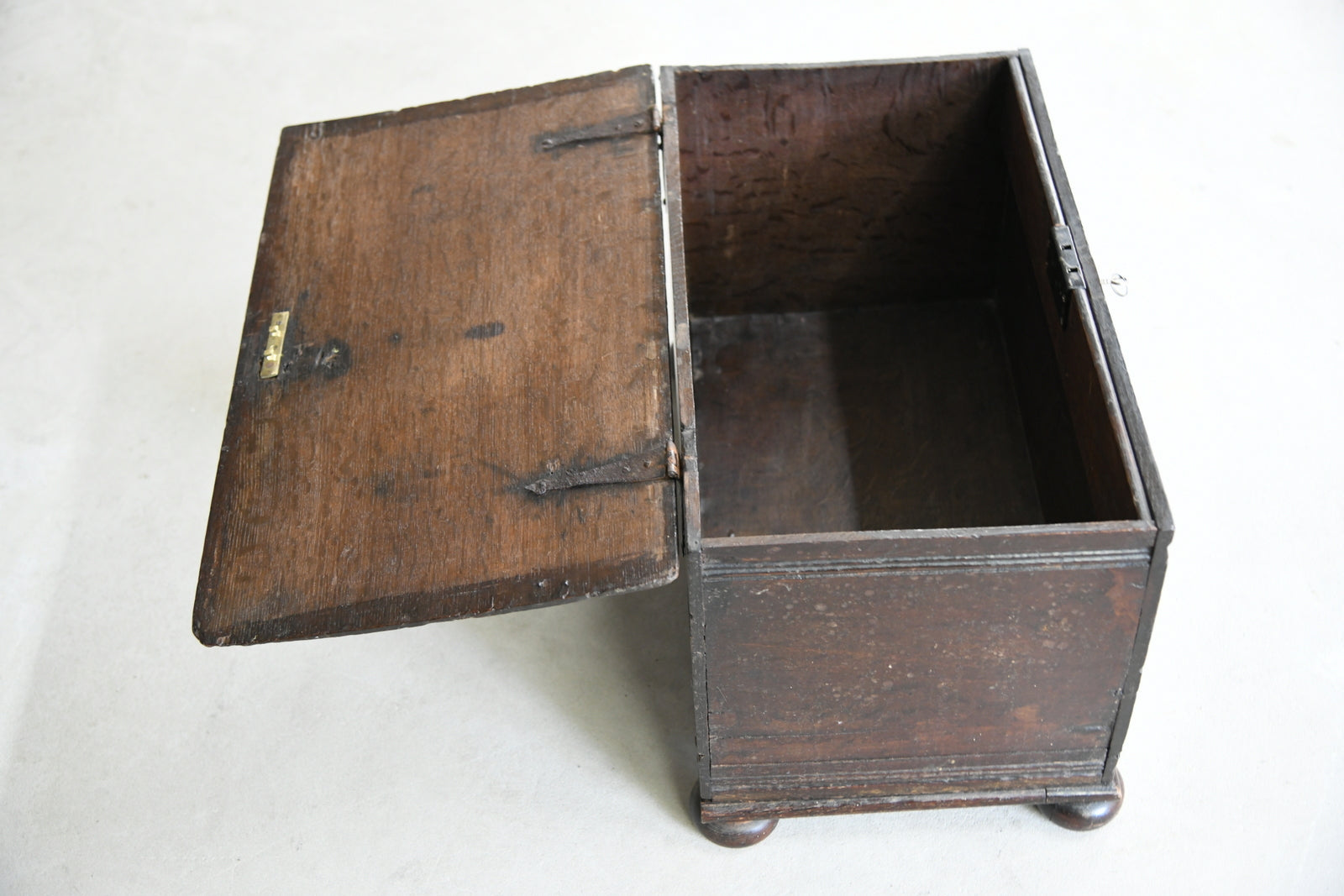 Antique English Small Carved Oak Chest