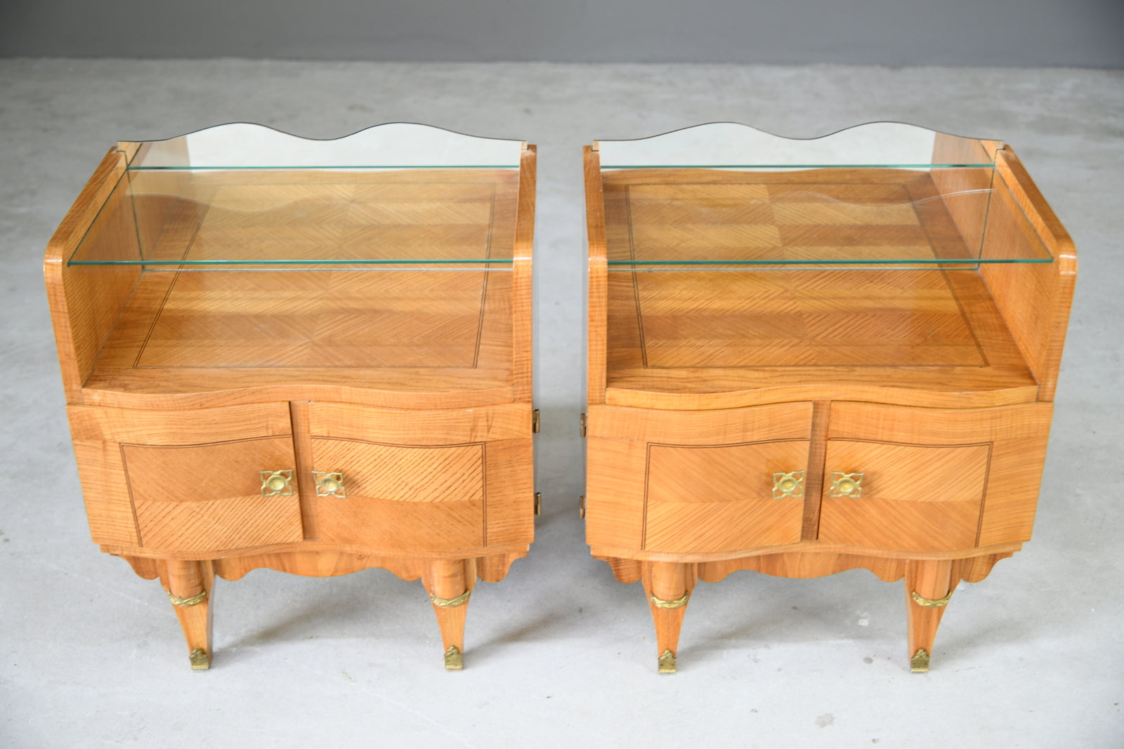 Pair Italian Mid Century Bedside Cabinets