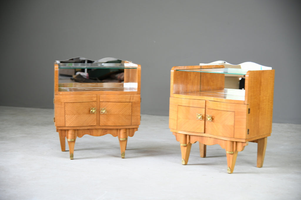 Pair Italian Mid Century Bedside Cabinets