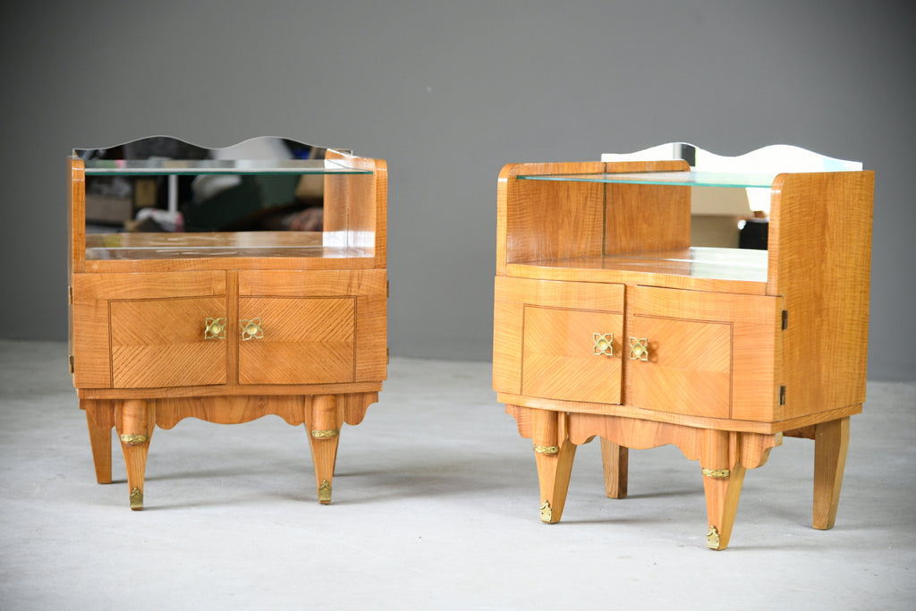 Pair Italian Mid Century Bedside Cabinets