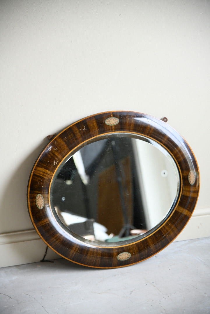 Inlaid Oval Wall Mirror