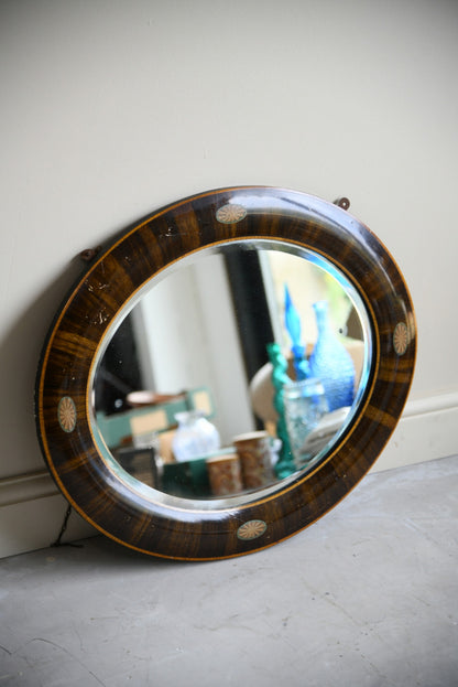 Inlaid Oval Wall Mirror