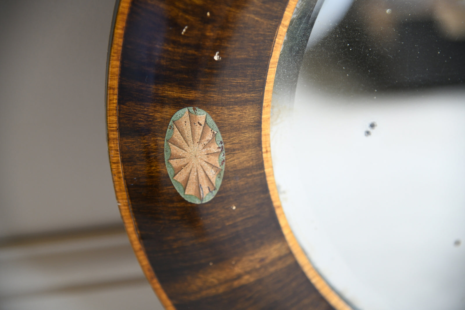 Inlaid Oval Wall Mirror