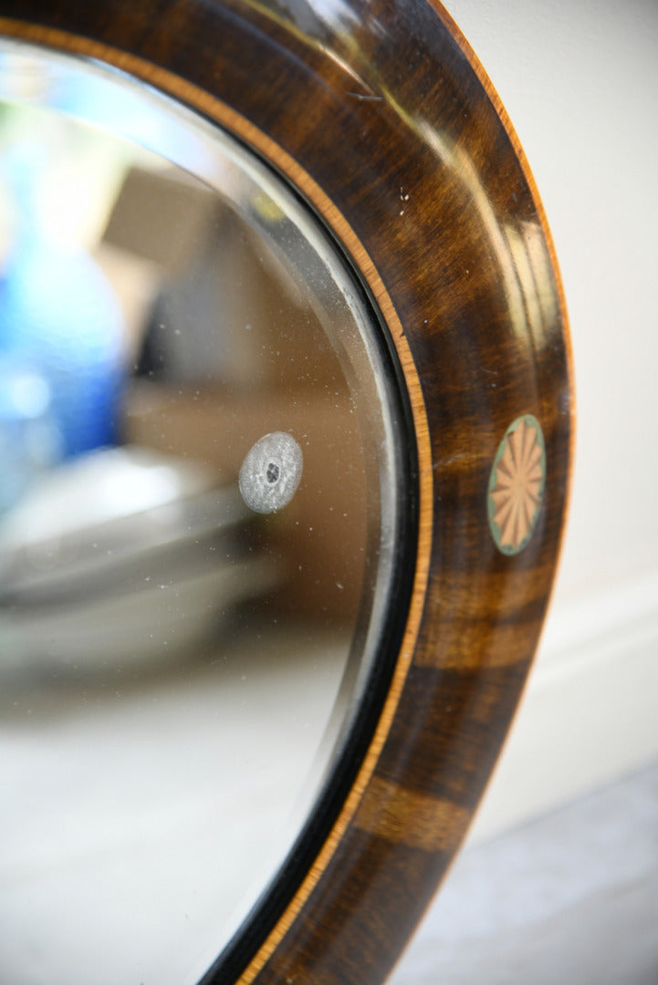 Inlaid Oval Wall Mirror