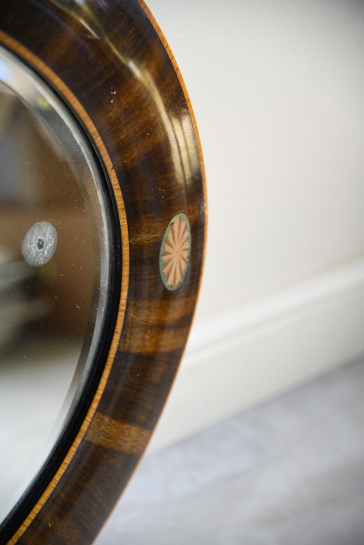 Inlaid Oval Wall Mirror