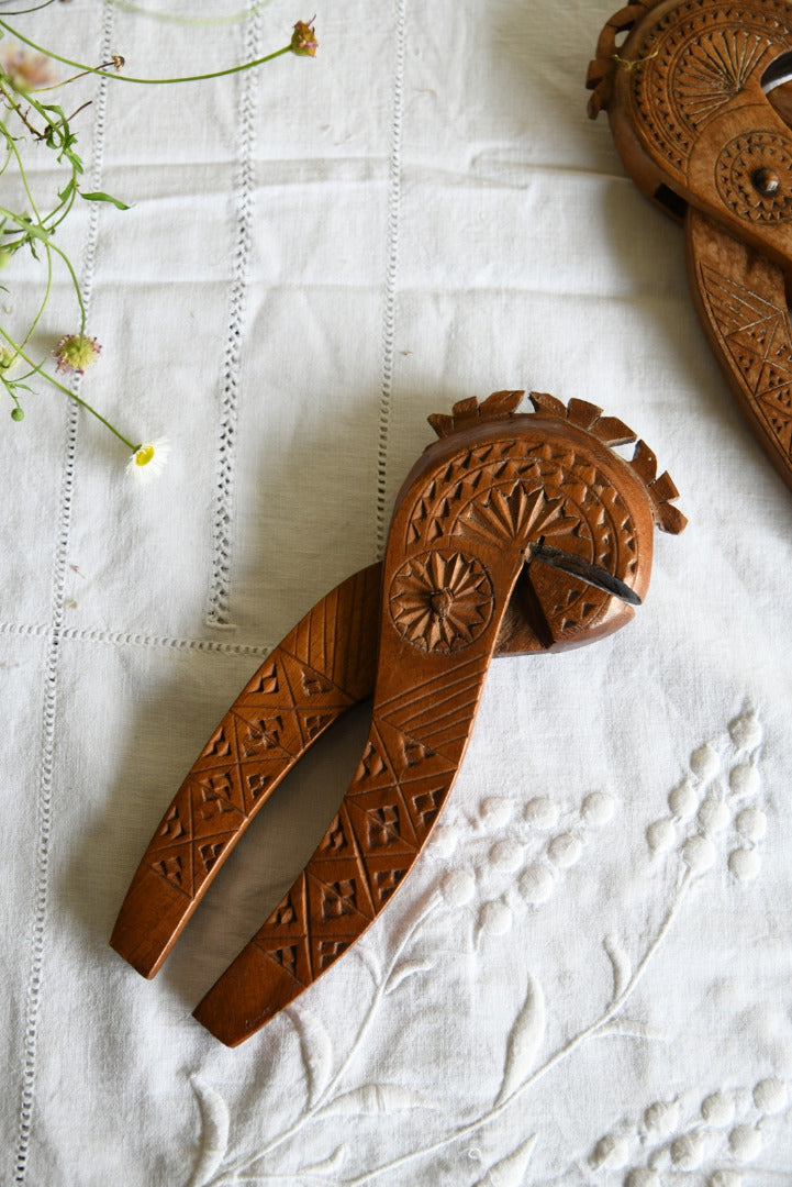 Scandinavian Carved Folk Style Wooden Nutcracker