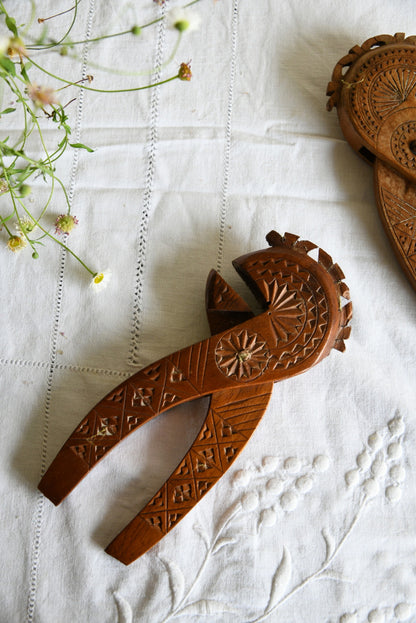 Scandinavian Carved Folk Style Wooden Nutcracker