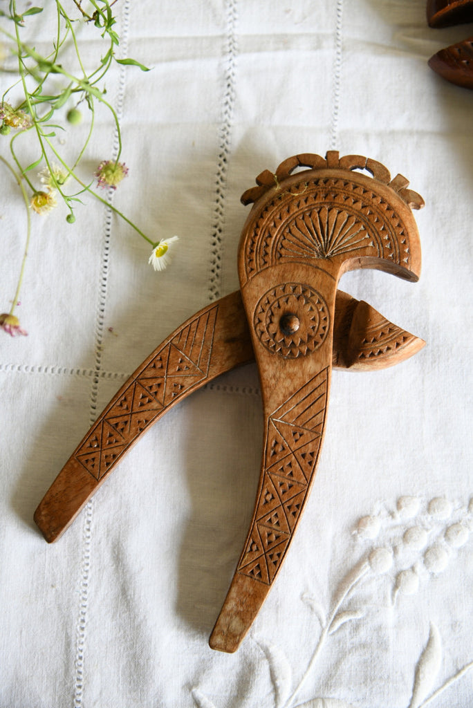 Scandinavian Carved Folk Style Wooden Nutcracker