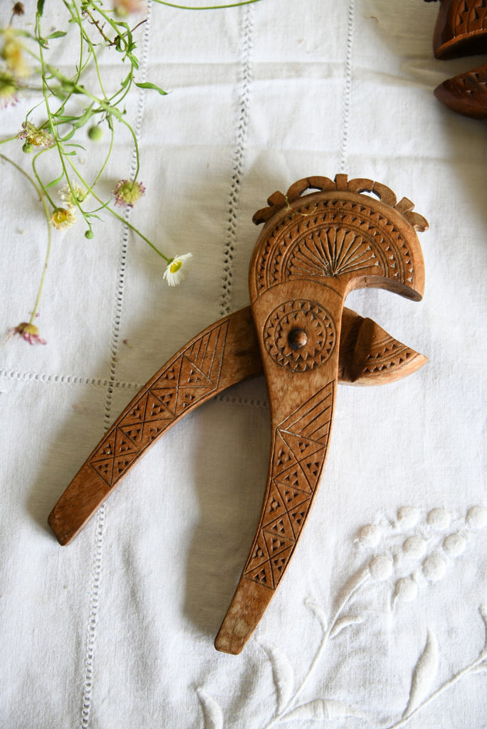 Scandinavian Carved Folk Style Wooden Nutcracker