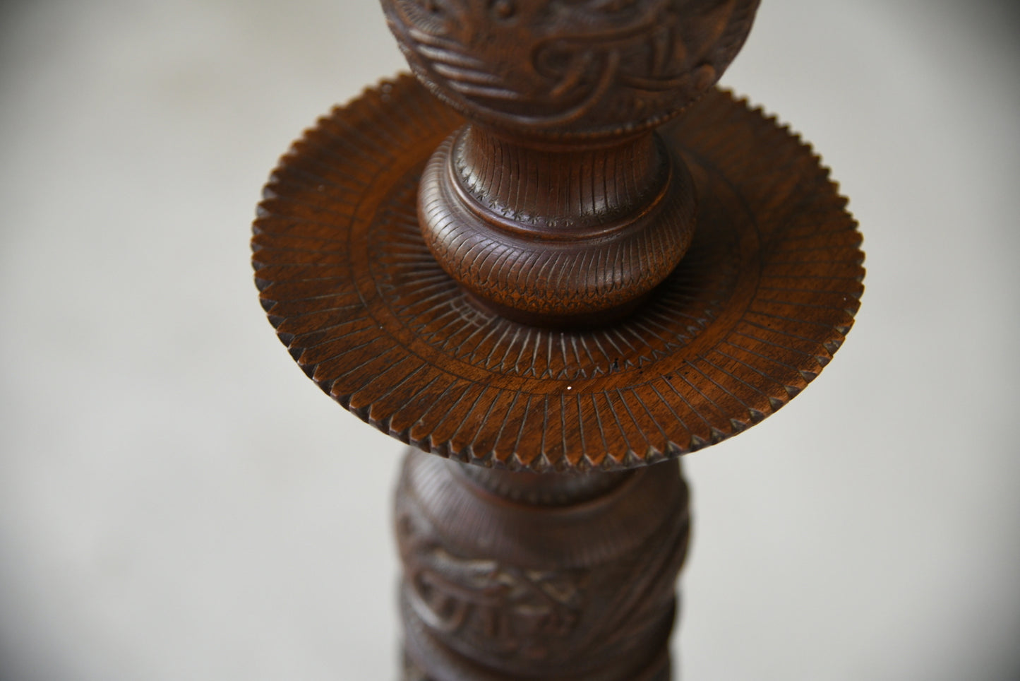 Oriental Chinese Carved Standard Floor Lamp