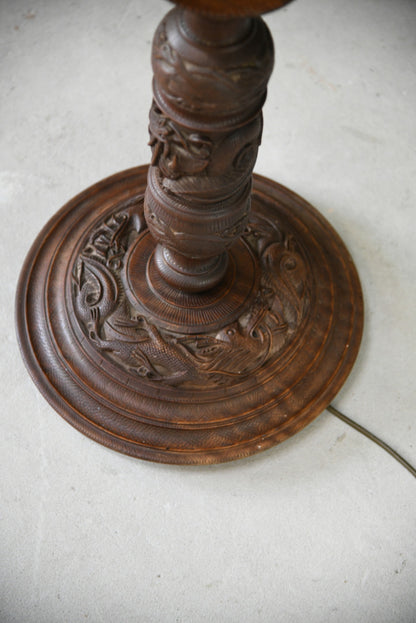 Oriental Chinese Carved Standard Floor Lamp