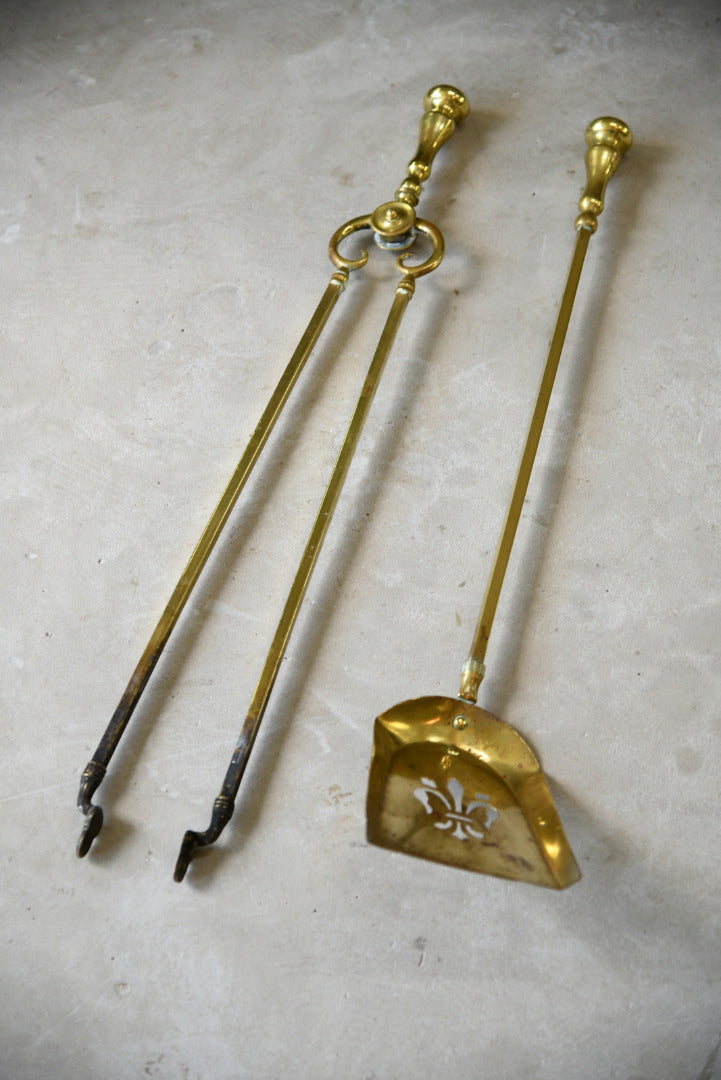 Brass Tongs & Shovel