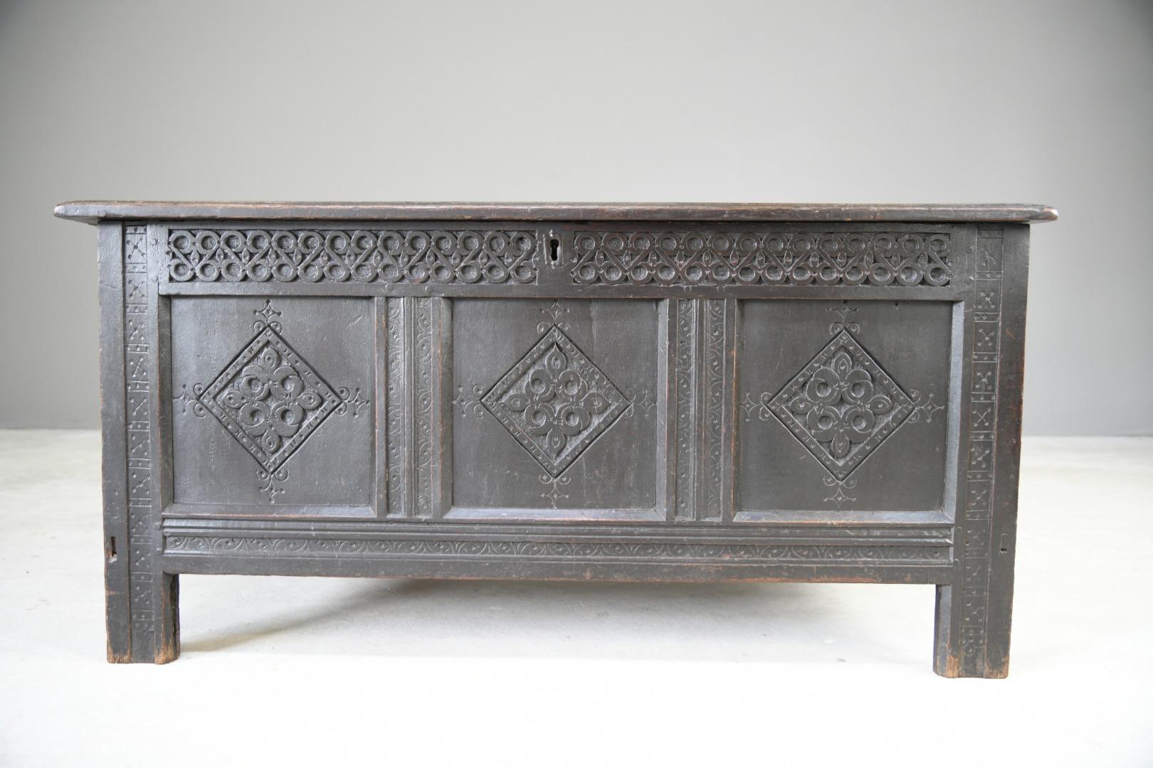 Charles II Oak Panel Chest