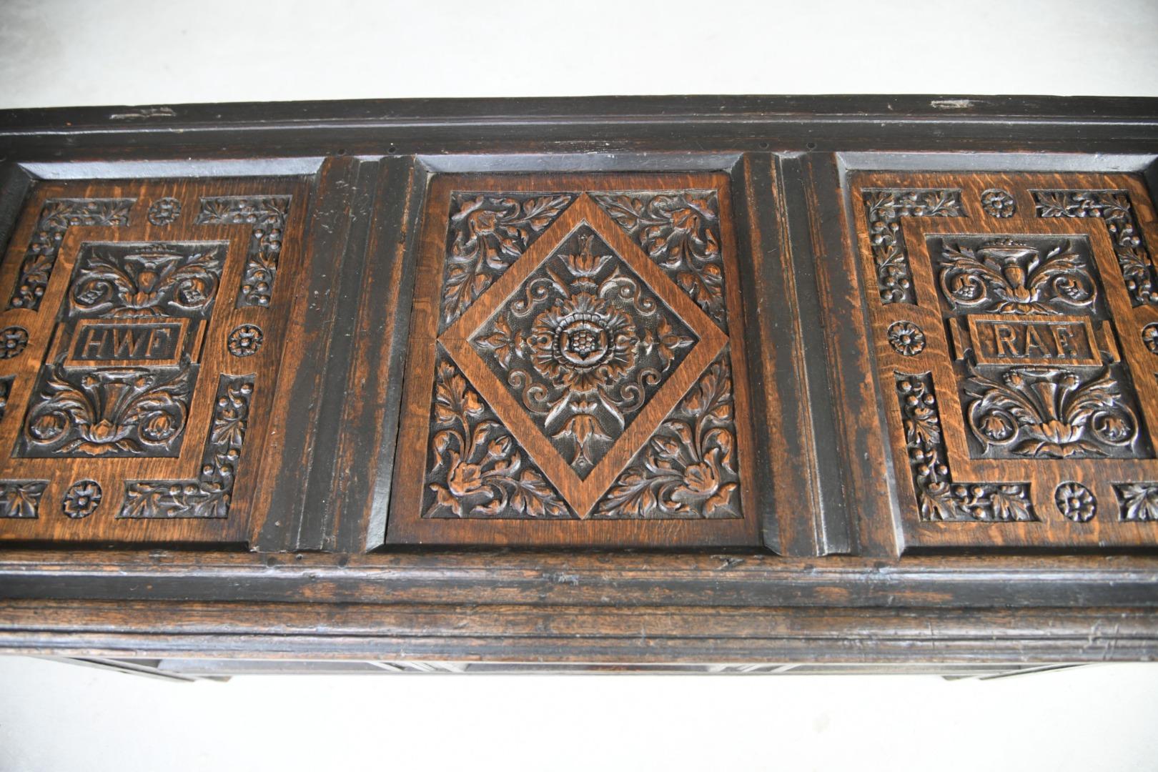 Charles II Oak Panel Chest