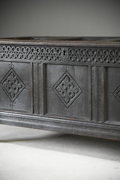 Charles II Oak Panel Chest