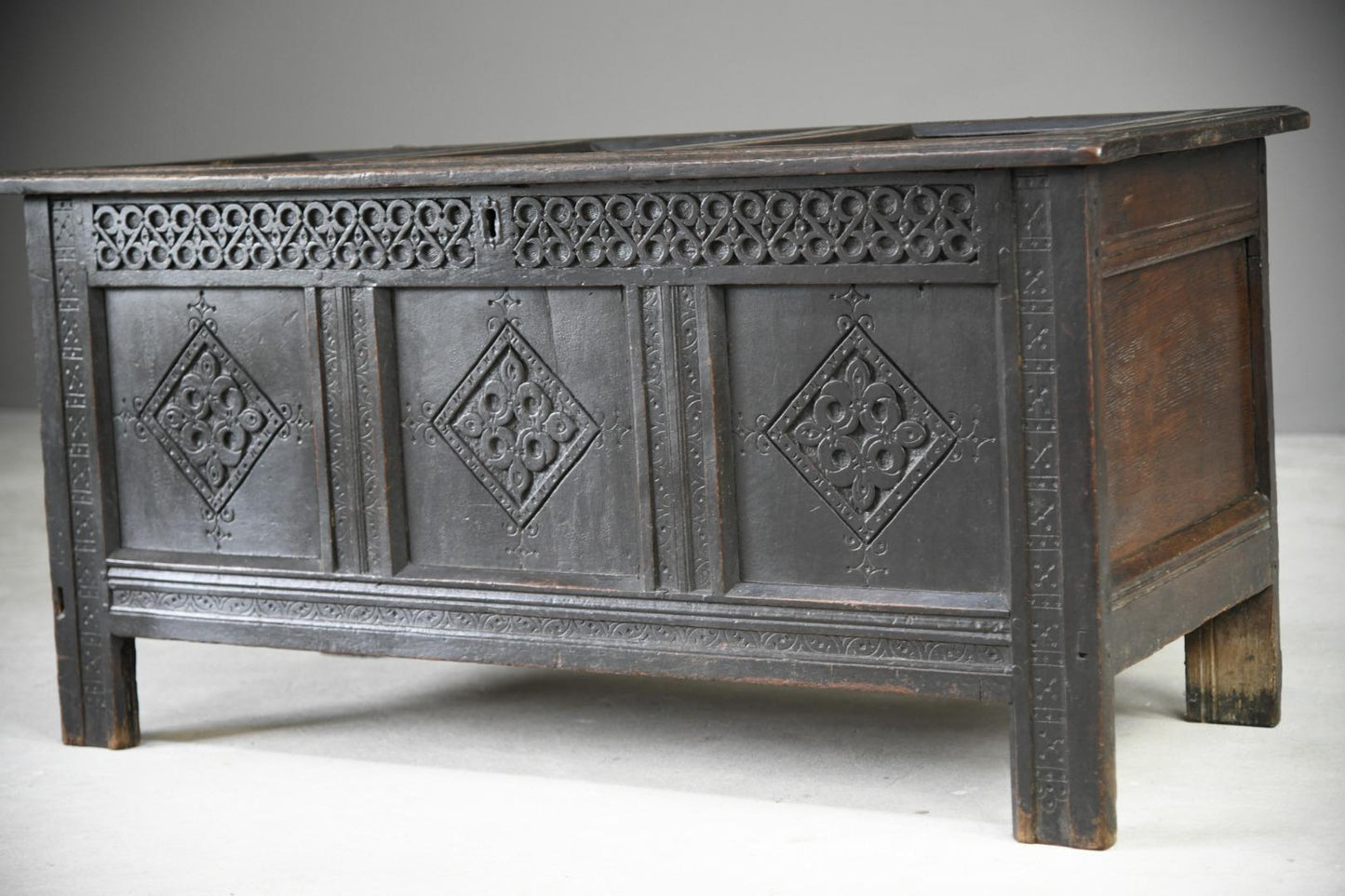 Charles II Oak Panel Chest