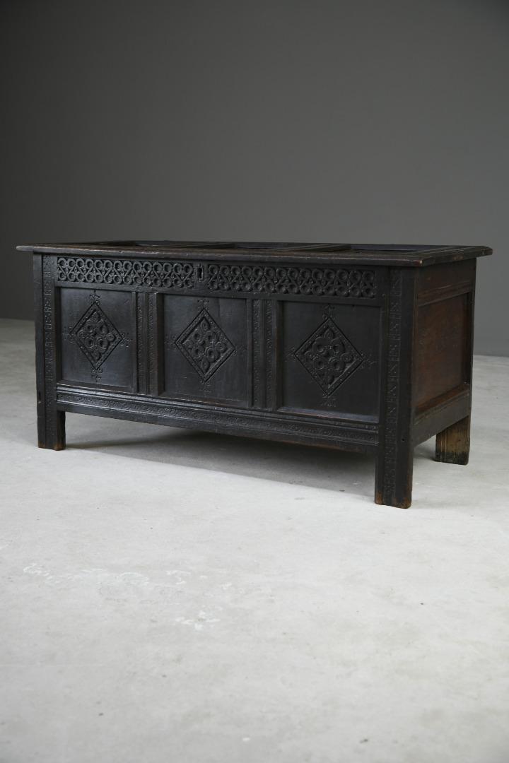 Charles II Oak Panel Chest