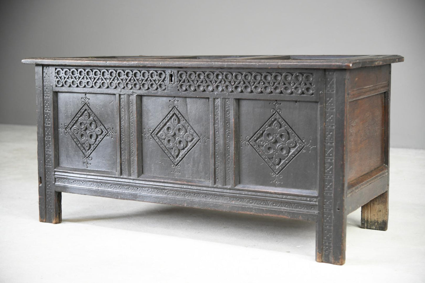 Charles II Oak Panel Chest