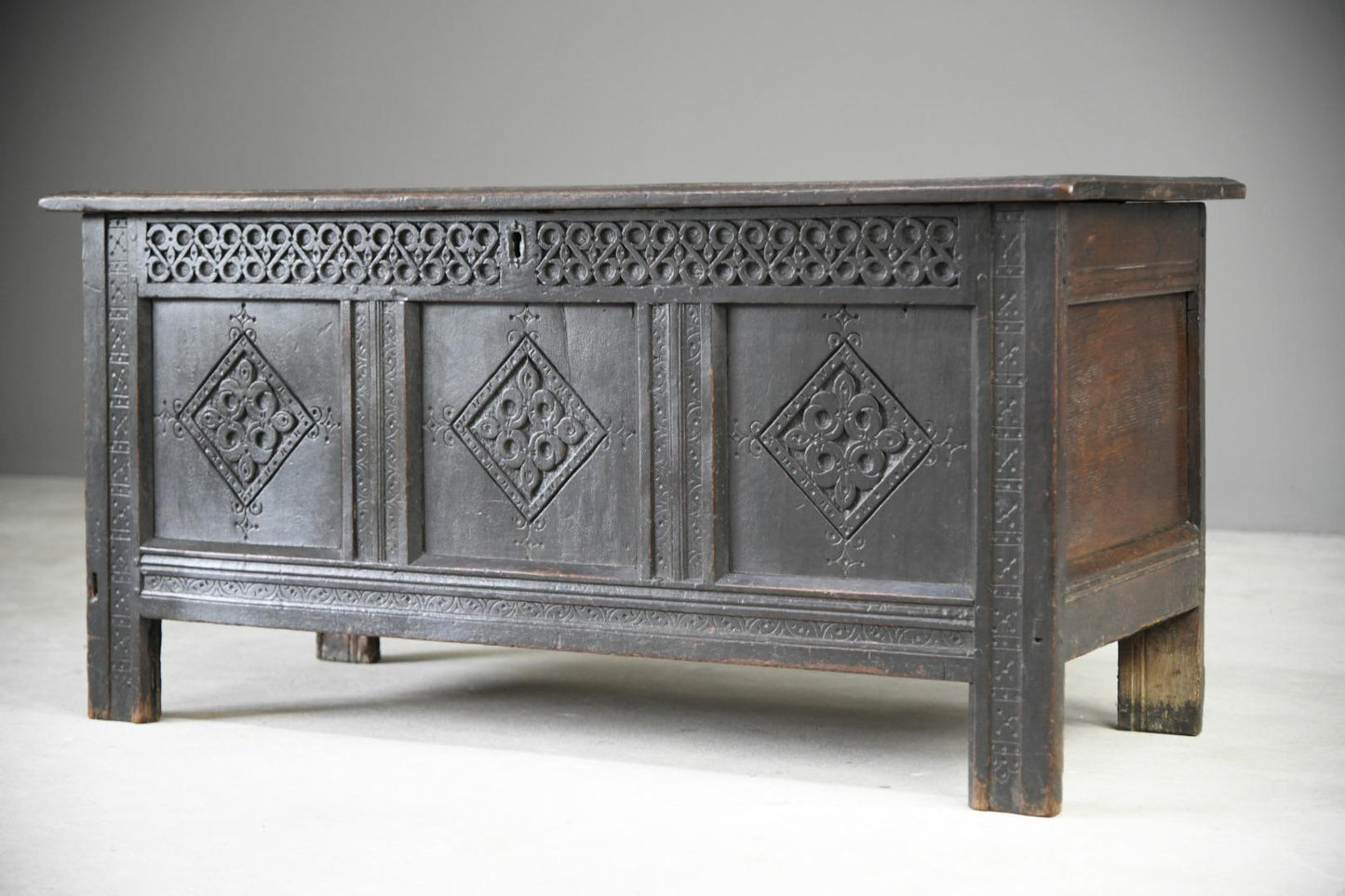 Charles II Oak Panel Chest