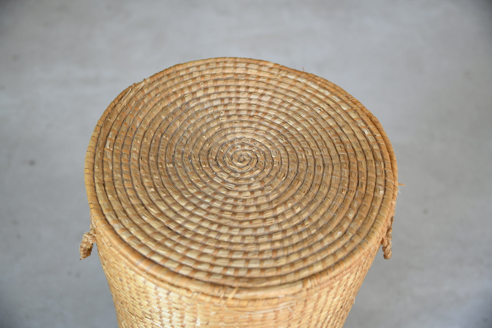 Woven Rattan Linen Basket & Lid