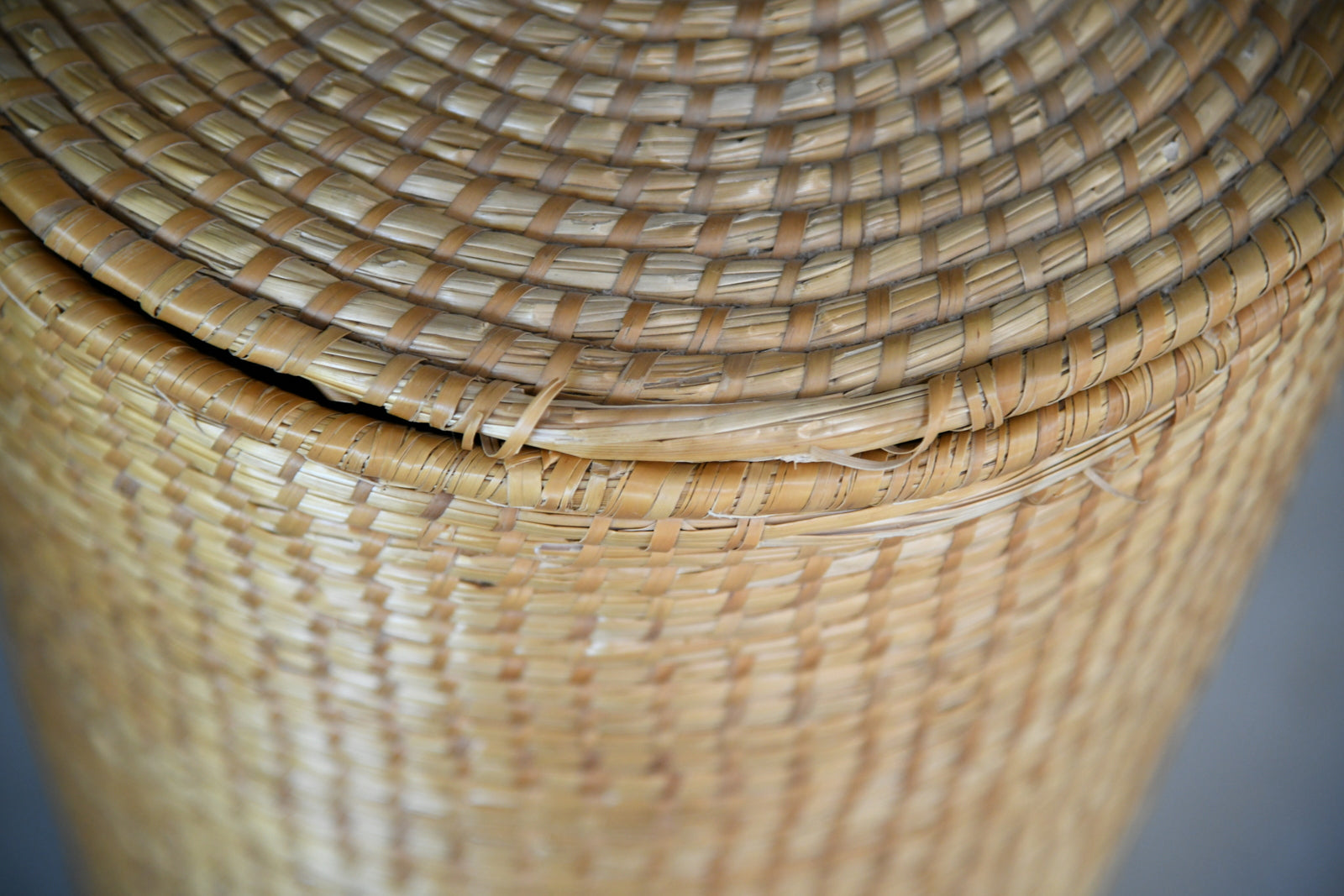 Woven Rattan Linen Basket & Lid