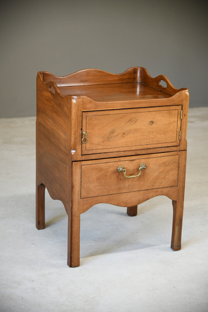 Mahogany Tray Top Commode Bedside Cupboard