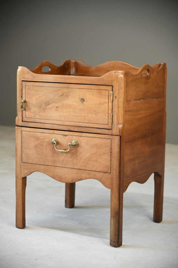 Mahogany Tray Top Commode Bedside Cupboard