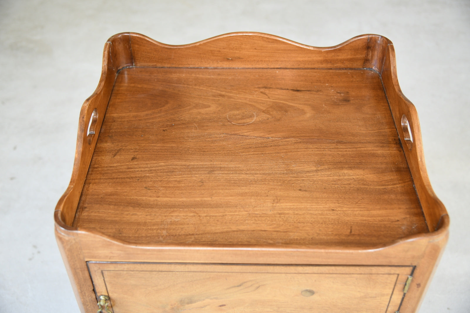 Mahogany Tray Top Commode Bedside Cupboard