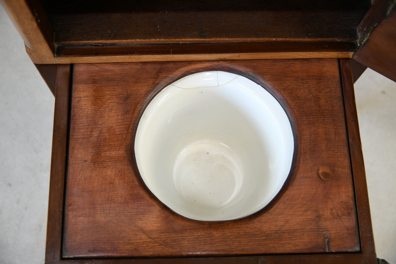 Mahogany Tray Top Commode Bedside Cupboard