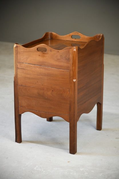 Mahogany Tray Top Commode Bedside Cupboard