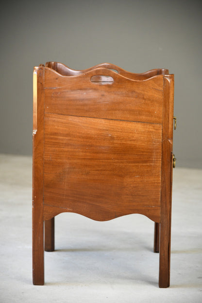 Mahogany Tray Top Commode Bedside Cupboard