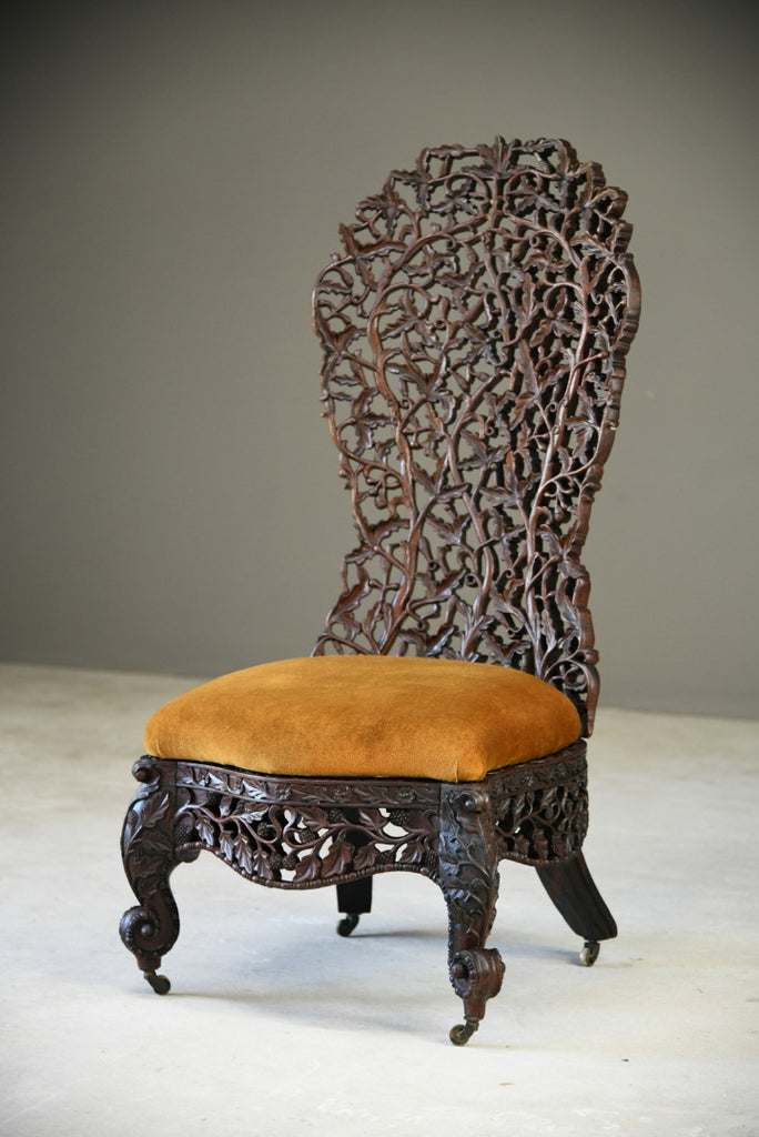 Carved Anglo Indian Chair
