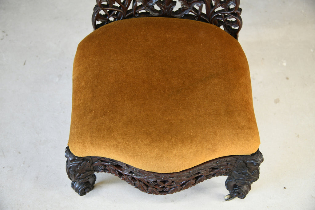 Carved Anglo Indian Chair