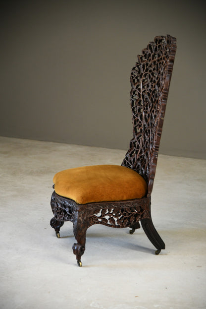 Carved Anglo Indian Chair