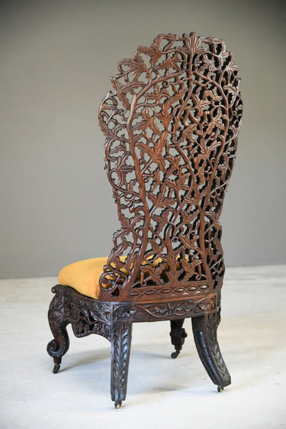 Carved Anglo Indian Chair