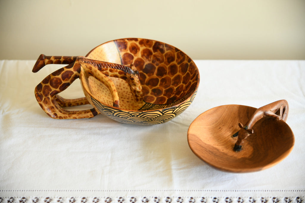 Carved African Wooden Bowls
