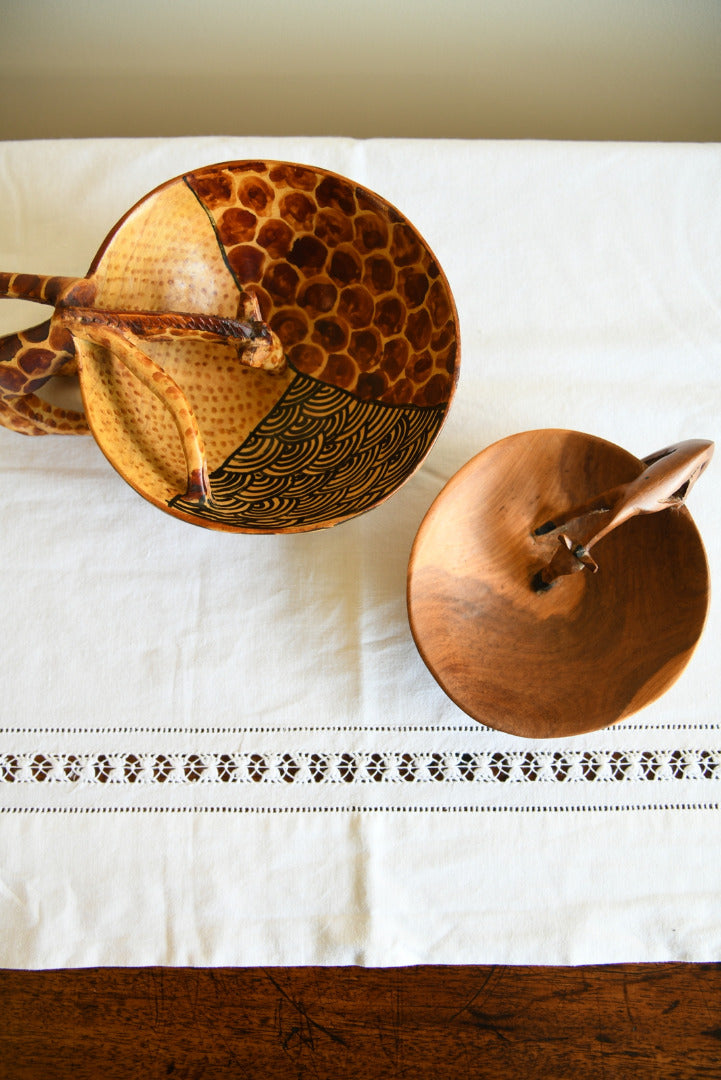 Carved African Wooden Bowls