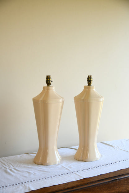 Vintage 1980s Cream Table Lamps