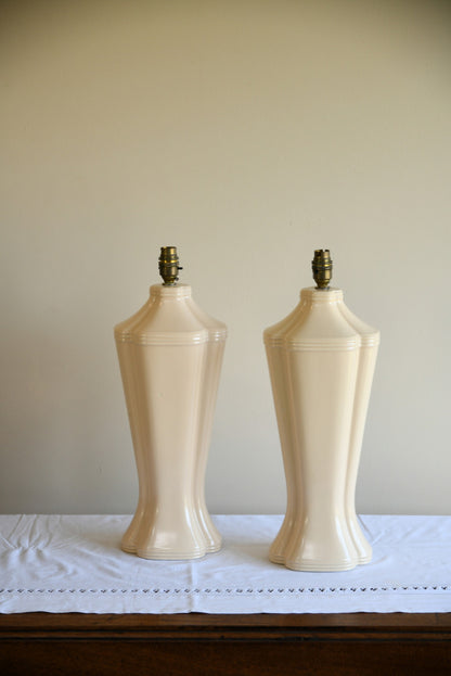 Vintage 1980s Cream Table Lamps