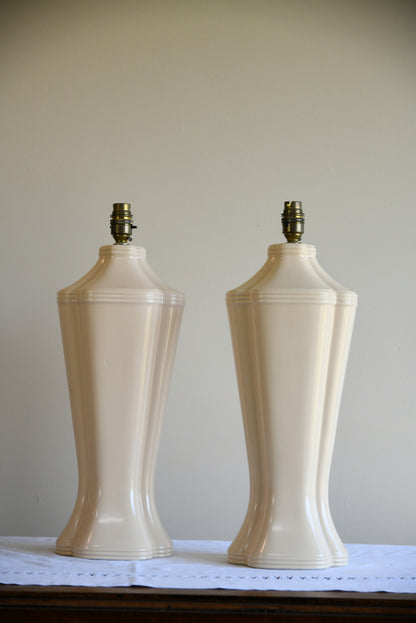 Vintage 1980s Cream Table Lamps