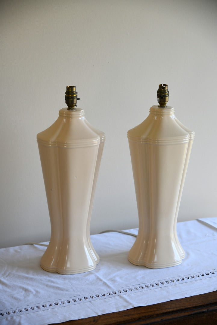 Vintage 1980s Cream Table Lamps